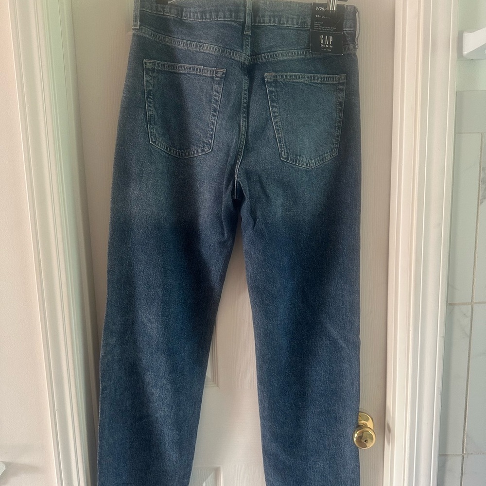 GAP Blue Straight Leg Jeans with Classic Indigo Wash - Picture 6 of 13